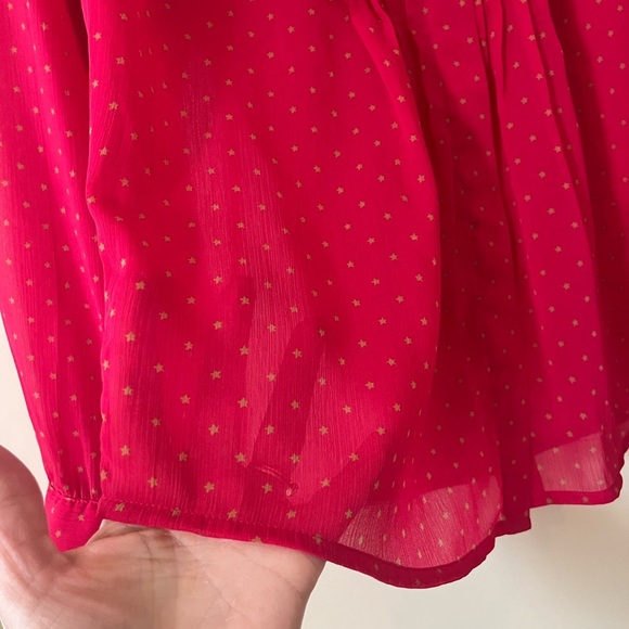 LOFT Raspberry Pink Long Sleeve Ruffle Blouse Women’s Size Small - Picture 8 of 16